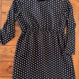 J. Crew Factory Black Dress with White Polka Dots